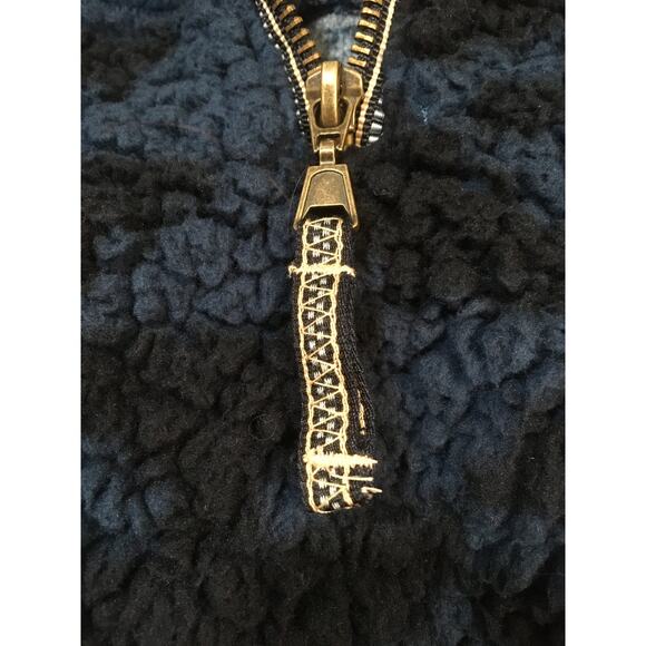 Grizzly Sherpa XXL Two Tone Blue 1/4 Zip Long Sleeve Pullover Sweater Jacket - Picture 3 of 9